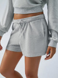 Grey Sweatshirt and Shorts Set