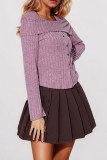 Ribbed Knitting Square Neck Top