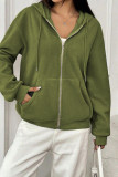 Zipper Hooded Sweatshirt Coat