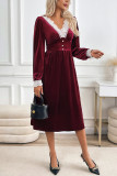 Velvet Lace Splicing Dress