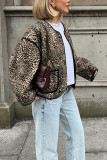 Leopard Front Open Short Jacket