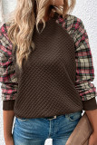 Plaid Raglan Sleeves Sweatshirt