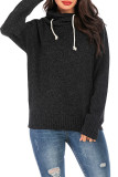 Solid Color Funnel Neck Knitting Top