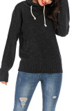 Solid Color Funnel Neck Knitting Top