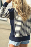 Stripes Splicing Long Sleeves Top