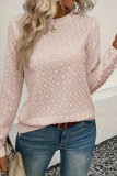 Pink Eyelet Long Sleeves Top