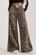Brown Leopard High Waist Wide Leg Pants