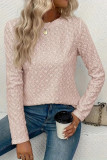 Pink Eyelet Long Sleeves Top