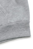 Grey Hooded Zipper Rivet Sweatshirt Coat