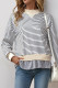 Stripes Splicing Long Sleeves Top