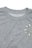 Hollowed Rivet Grey Sweatshirt