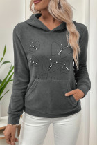 Butterfly Pattern Fleece Hoodie Sweatshirt