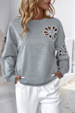 Hollowed Rivet Grey Sweatshirt