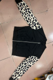Leopard Sleeves Short Jacket Coat