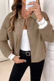 Brown Button Short Jacket Coat