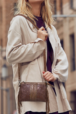 Bohemia PU Leather Tassel Crossbody Bag