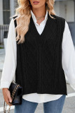 Cable Knit V Neck Sweater Vest