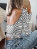 Backless Stripes Slim Top