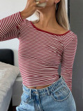 Backless Stripes Slim Top
