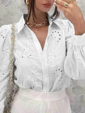 Eyelet Puff Sleeves SHirt