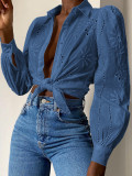 Eyelet Puff Sleeves SHirt