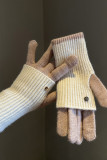 Colorblock Knitting Gloves