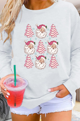 White Plus Size Christmas Print Top