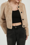 Khaki Fleece Short Jacket