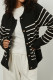 Colorblock Stripes Buttoned Knitting Cardigan
