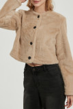 Khaki Fleece Short Jacket