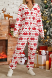 Christmas Snowflake One Piece Fleece Jumpsuit