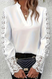 Lace Crochet Sleeves V Neck Top