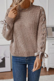 Lace Up Bowknot Knitting Sweater