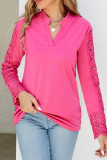Lace Crochet Sleeves V Neck Top