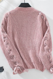 Lace Up Bowknot Knitting Sweater