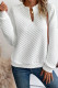 White V Neck Textured Sweatshirt