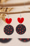 Valentine Polka Dot Heart Wooden Earrings