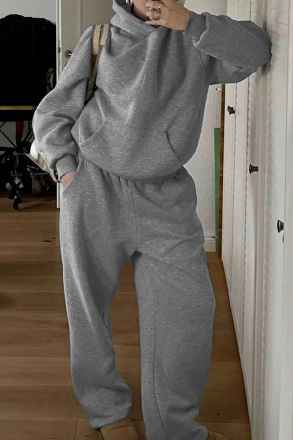 Grey Hoodie and Pants Set