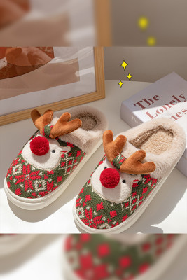 Christmas Reindeer Fleece Slipper
