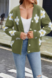 V Neck Button Daisy Cardigan