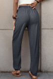 High Waist Plain Textured Jogger Pants