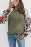 Flower Splicing Lantern Sleeves Top