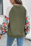 Flower Splicing Lantern Sleeves Top