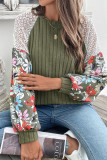 Flower Splicing Lantern Sleeves Top