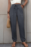 High Waist Plain Textured Jogger Pants
