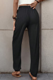 High Waist Plain Textured Jogger Pants