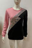 Colorblock Glitter Sweatshirt