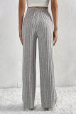 Grey High Waist Wide Leg Pants