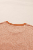 Desert Gold Stud Heart Patch Textured Front Dolman Top