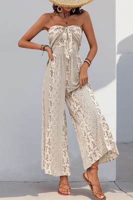 Vintage Off Shoulder Wide Leg Jumpsuit